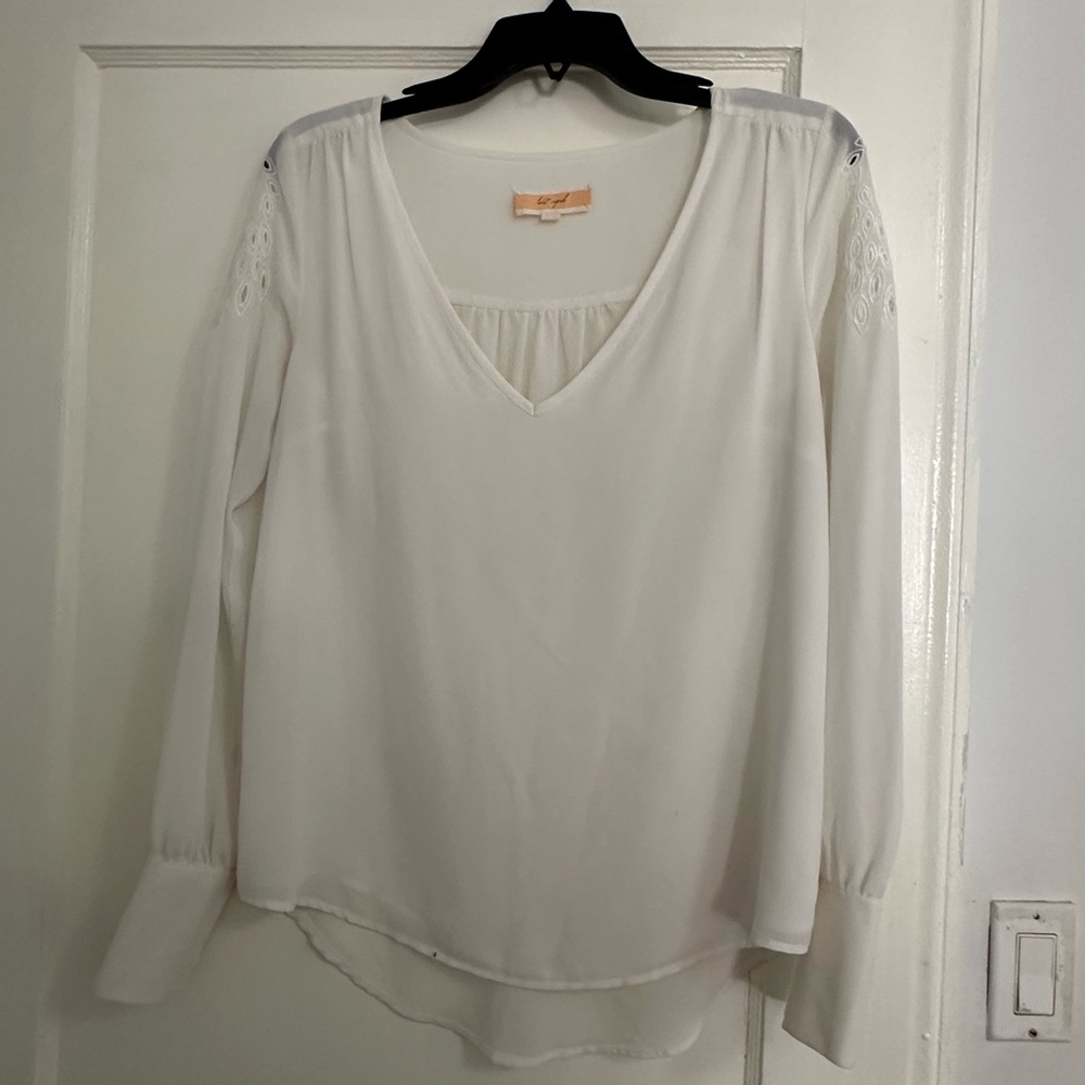 Cream Asymmetrical Relaxed Blouse